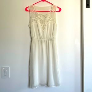 NWOT White lace detail sundress small